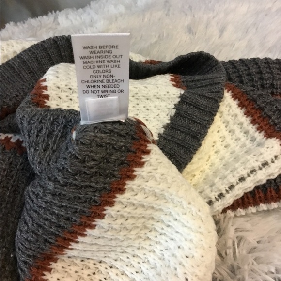 SO XXL cream brown gray pullover sweater with rounded hem - Picture 2 of 14